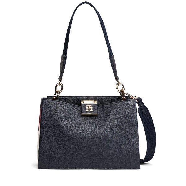 ΓΥΝΑΙΚΕΙΑ ΤΣΑΝΤΑ TOMMY HILFIGER  Signature Detail TH Monogram Satchel ΓΥΝΑΙΚΕΙΑ ΤΣΑΝΤΑ TOMMY HILFIGER  Signature Detail TH Monogram Satchel