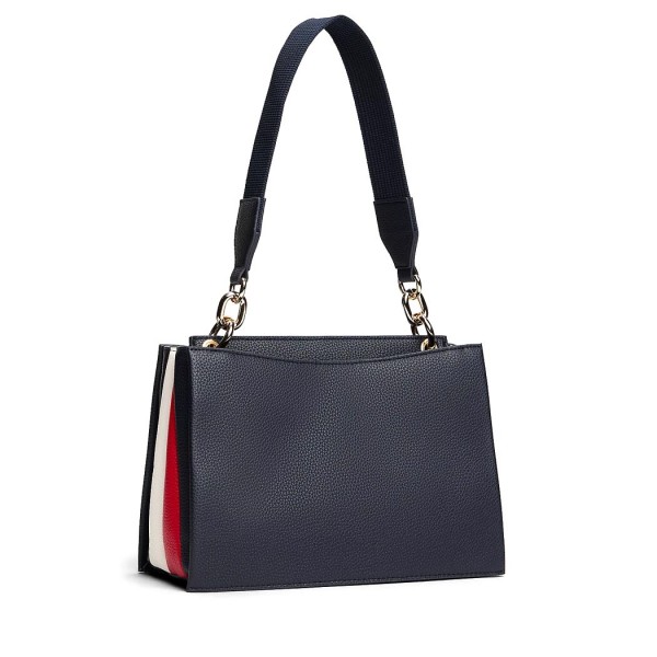 ΓΥΝΑΙΚΕΙΑ ΤΣΑΝΤΑ TOMMY HILFIGER  Signature Detail TH Monogram Satchel ΓΥΝΑΙΚΕΙΑ ΤΣΑΝΤΑ TOMMY HILFIGER  Signature Detail TH Monogram Satchel