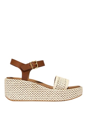 ΓΥΝΑΙΚΕΙΑ ΠΑΠΟΥΤΣΙΑ FIT FLOP PLATFFORMS Two-Tone Woven Wedge Ankle
