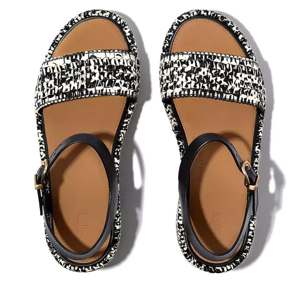ΓΥΝΑΙΚΕΙΑ ΠΑΠΟΥΤΣΙΑ FIT FLOP PLATFFORMS Two-Tone Woven Wedge Ankle