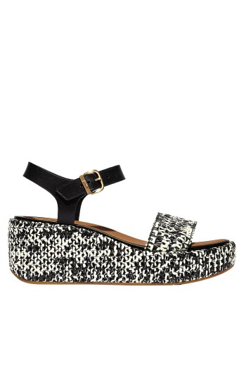 ΓΥΝΑΙΚΕΙΑ ΠΑΠΟΥΤΣΙΑ FIT FLOP PLATFFORMS Two-Tone Woven Wedge Ankle
