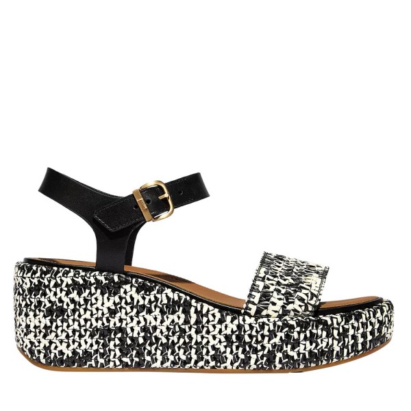 ΓΥΝΑΙΚΕΙΑ ΠΑΠΟΥΤΣΙΑ FIT FLOP PLATFFORMS Two-Tone Woven Wedge Ankle