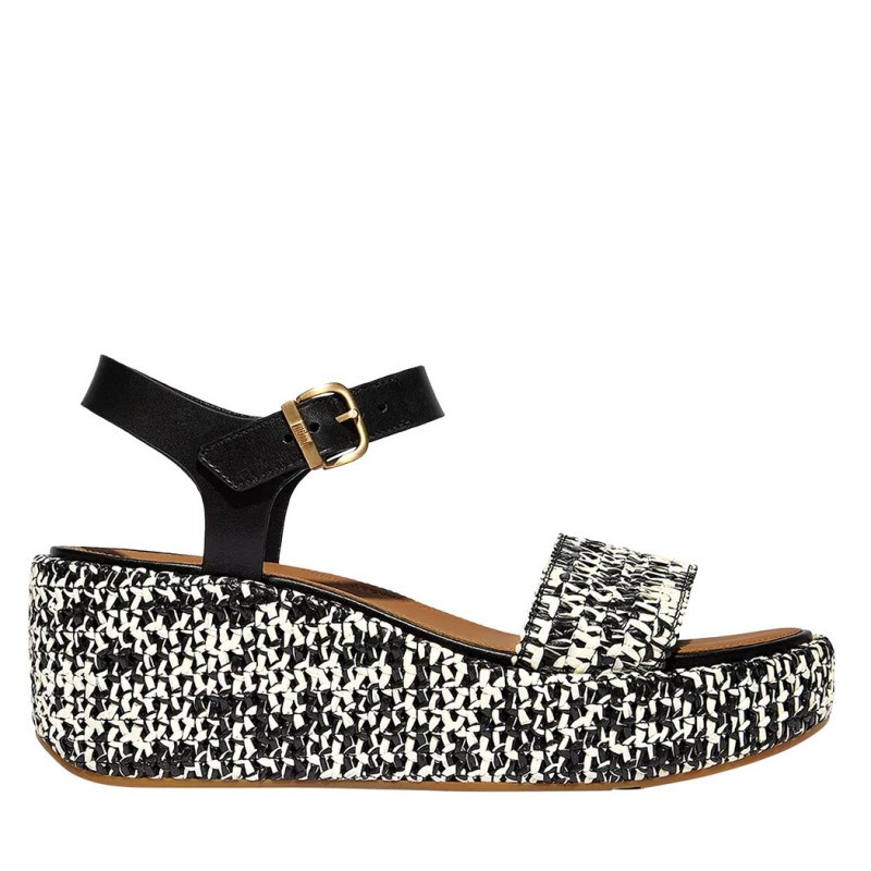 ΓΥΝΑΙΚΕΙΑ ΠΑΠΟΥΤΣΙΑ FIT FLOP PLATFFORMS Two-Tone Woven Wedge Ankle