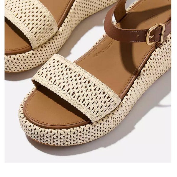 ΓΥΝΑΙΚΕΙΑ ΠΑΠΟΥΤΣΙΑ FIT FLOP PLATFFORMS Two-Tone Woven Wedge Ankle