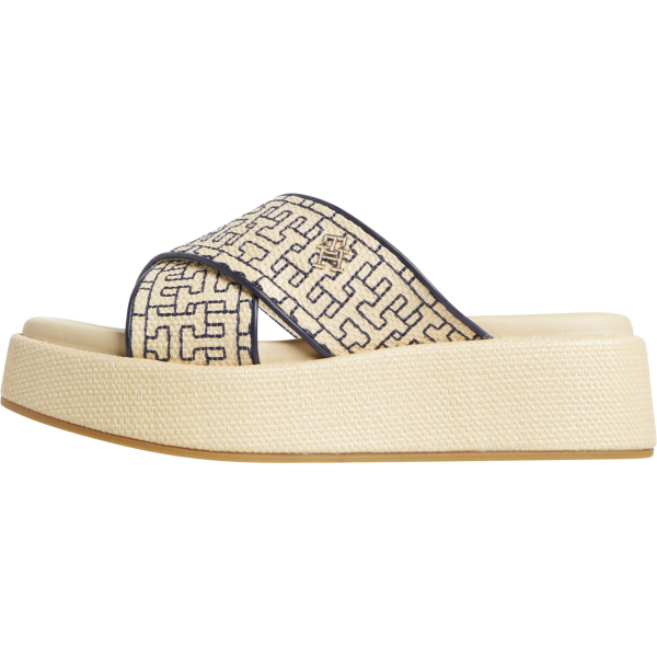 ΓΥΝΑΙΚΕΙΑ ΠΑΠΟΥΤΣΙΑ TOMMY HILFIGER TH MONO RAFIA FLATFORM 