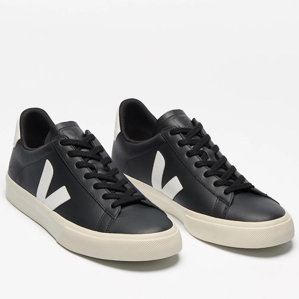 ΑΝΔΡΙΚΑ ΠΑΠΟΥΤΣΙΑ VEJA CAMPO LEATHER BLACK WHITE