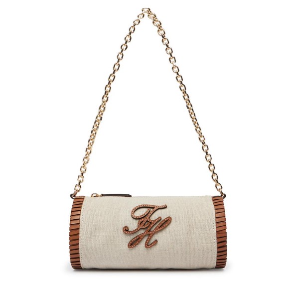 ΓΥΝΑΙΚΕΙΑ ΤΣΑΝΤΑ TOMMY HILFIGER Th Elev Summ Chain Bag Canvas