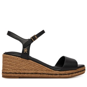 ΓΥΝΑΙΚΕΙΑ ΠΑΠΟΥΤΣΙΑ TOMMY HILFIGER Mid Wedge Espadrilles Leather ΓΥΝΑΙΚΕΙΑ ΠΑΠΟΥΤΣΙΑ TOMMY HILFIGER Mid Wedge Espadrilles Leather