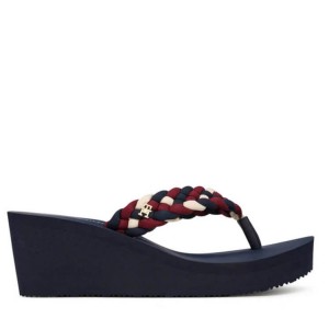 ΓΥΝΑΙΚΕΙΑ ΠΑΠΟΥΤΣΙΑ TOMMY HILFIGER Logo Plaque Leather Wedge Heel Espadrilles