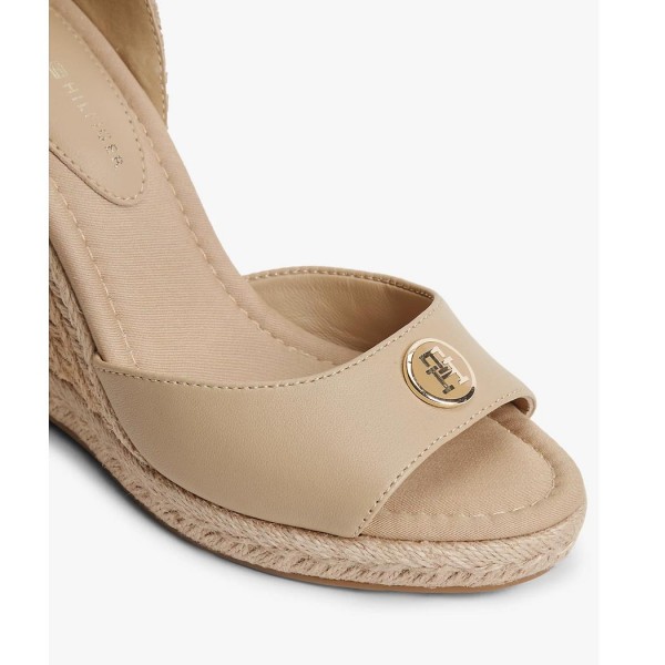 ΓΥΝΑΙΚΕΙΑ ΠΑΠΟΥΤΣΙΑ TOMMY HILFIGER Logo Plaque Leather Wedge Heel Espadrilles