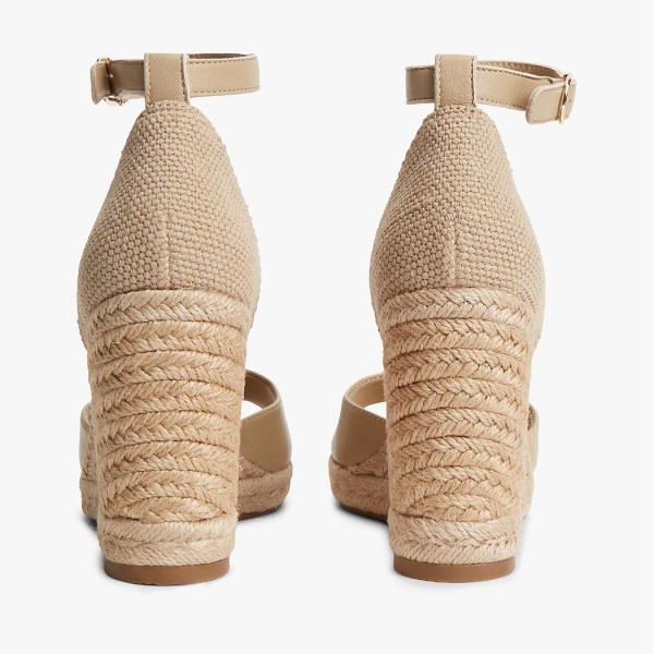 ΓΥΝΑΙΚΕΙΑ ΠΑΠΟΥΤΣΙΑ TOMMY HILFIGER Logo Plaque Leather Wedge Heel Espadrilles