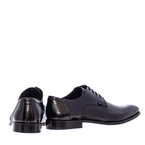 ΑΝΔΡΙΚΑ  BOSS SHOES N4972.  RMN ΜΑΥΡΟ ΔΕΡΜΑ 